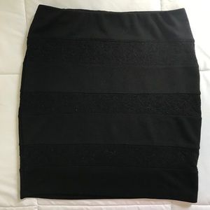 Black Lace Bodycon Skirt